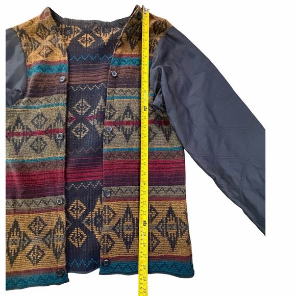 VTG Woolrich Field Barn Jacket Wool Liner Aztec Southwestern USA Women SZ Large - Picture 14 of 16